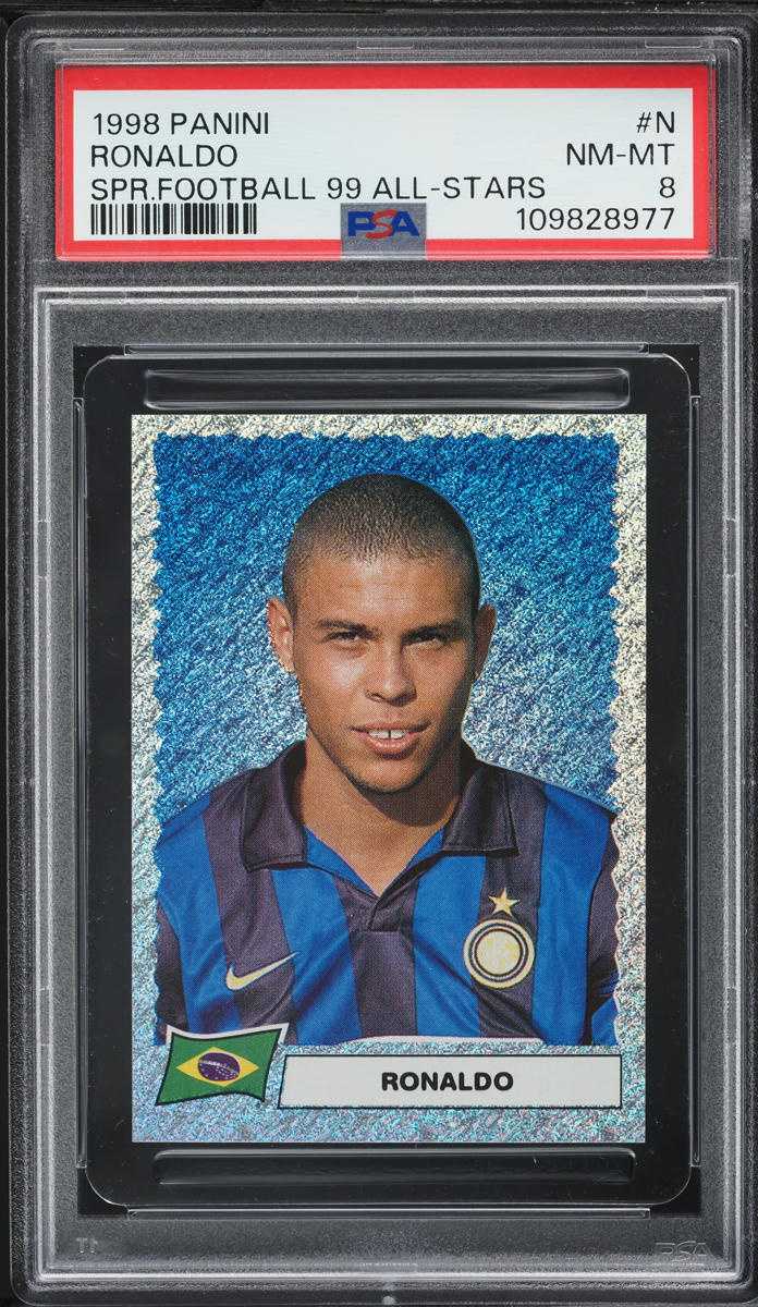 1998 Panini Super Football 99 All-Stars Ronaldo #N PSA 8 NM-MT on