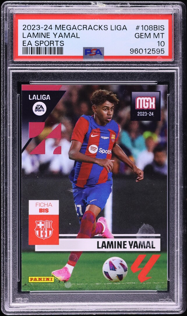 2023 Panini Megacracks La Liga EA Sports Lamine Yamal ROOKIE #108BIS PSA 10 GEM
