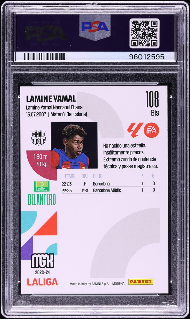 2023 Panini Megacracks La Liga EA Sports Lamine Yamal ROOKIE #108BIS PSA 10 GEM
