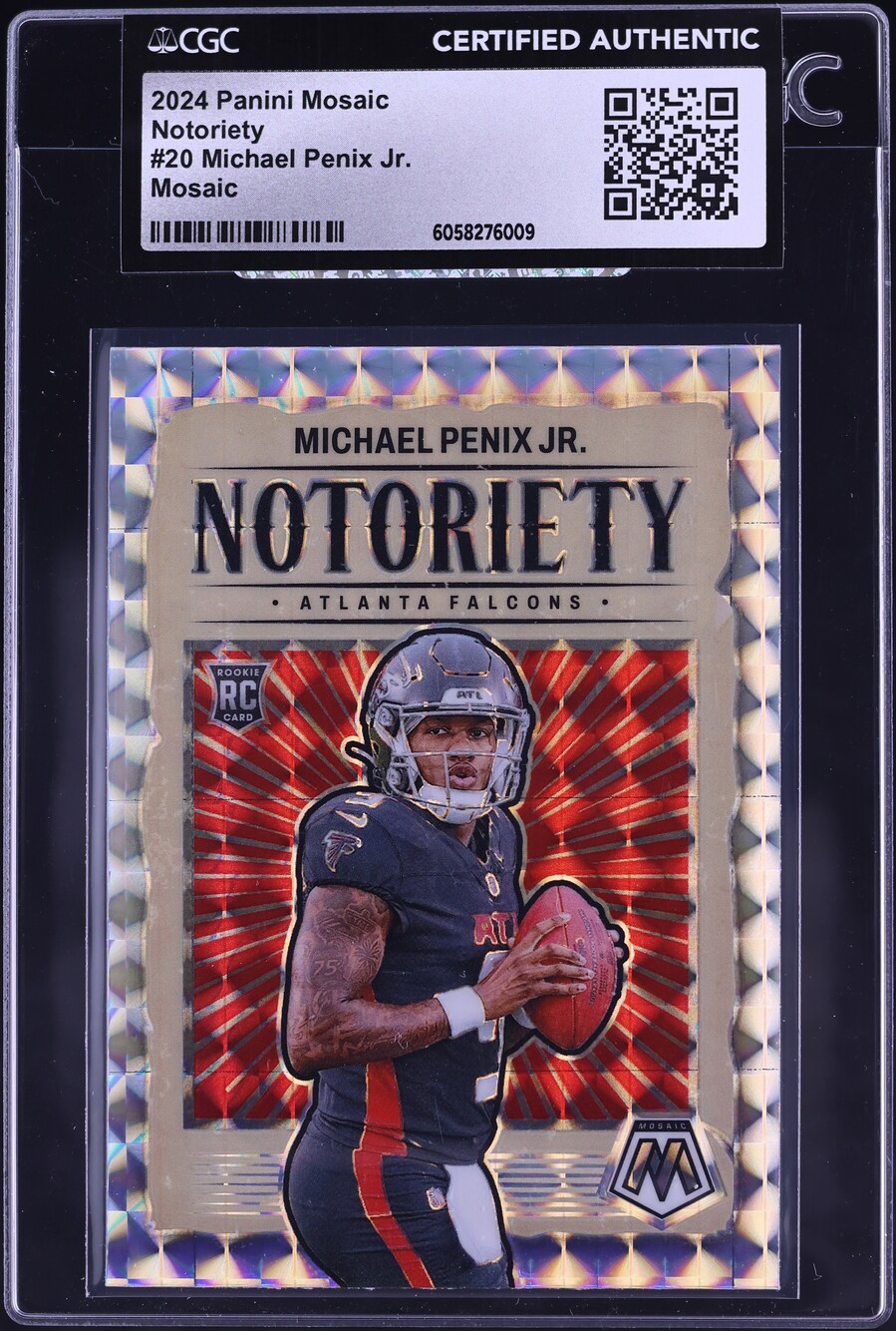 2024 Panini Mosaic Notoriety Michael Penix Jr. ROOKIE #20 CGC AUTH