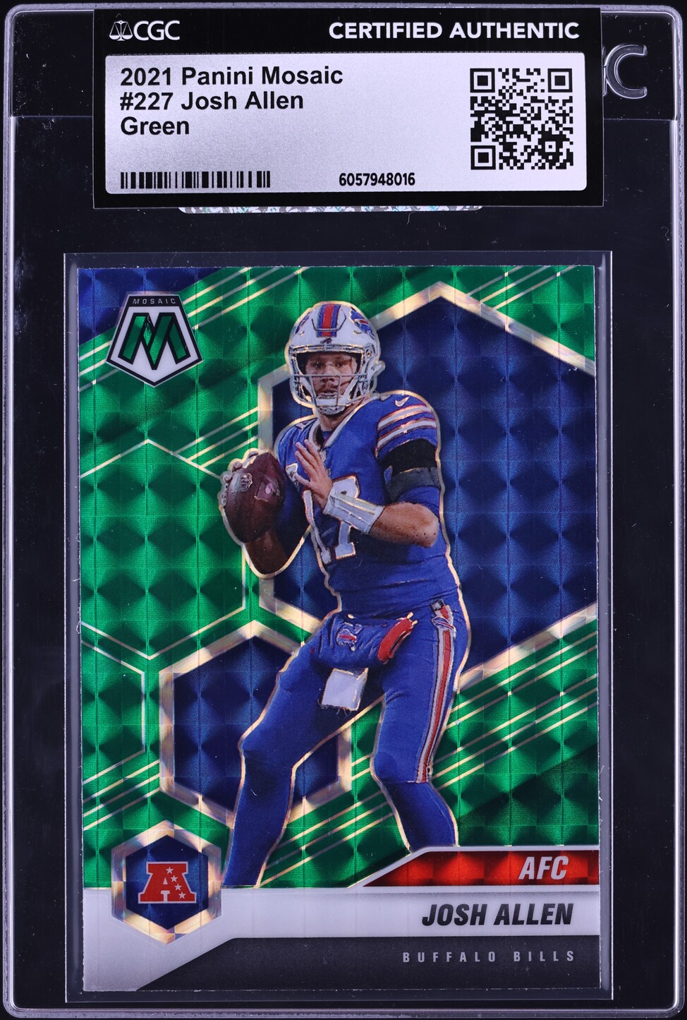 2021 Panini Mosaic Green Josh Allen #227 CGC AUTH
