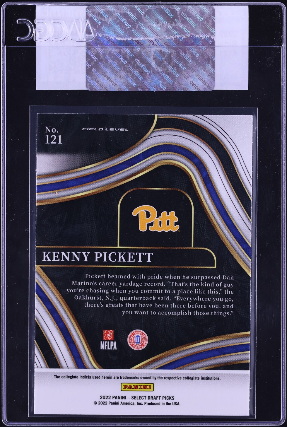 2022 Select Field Level Draft Picks Retail Kenny Pickett ROOKIE #121 CGC AUTH