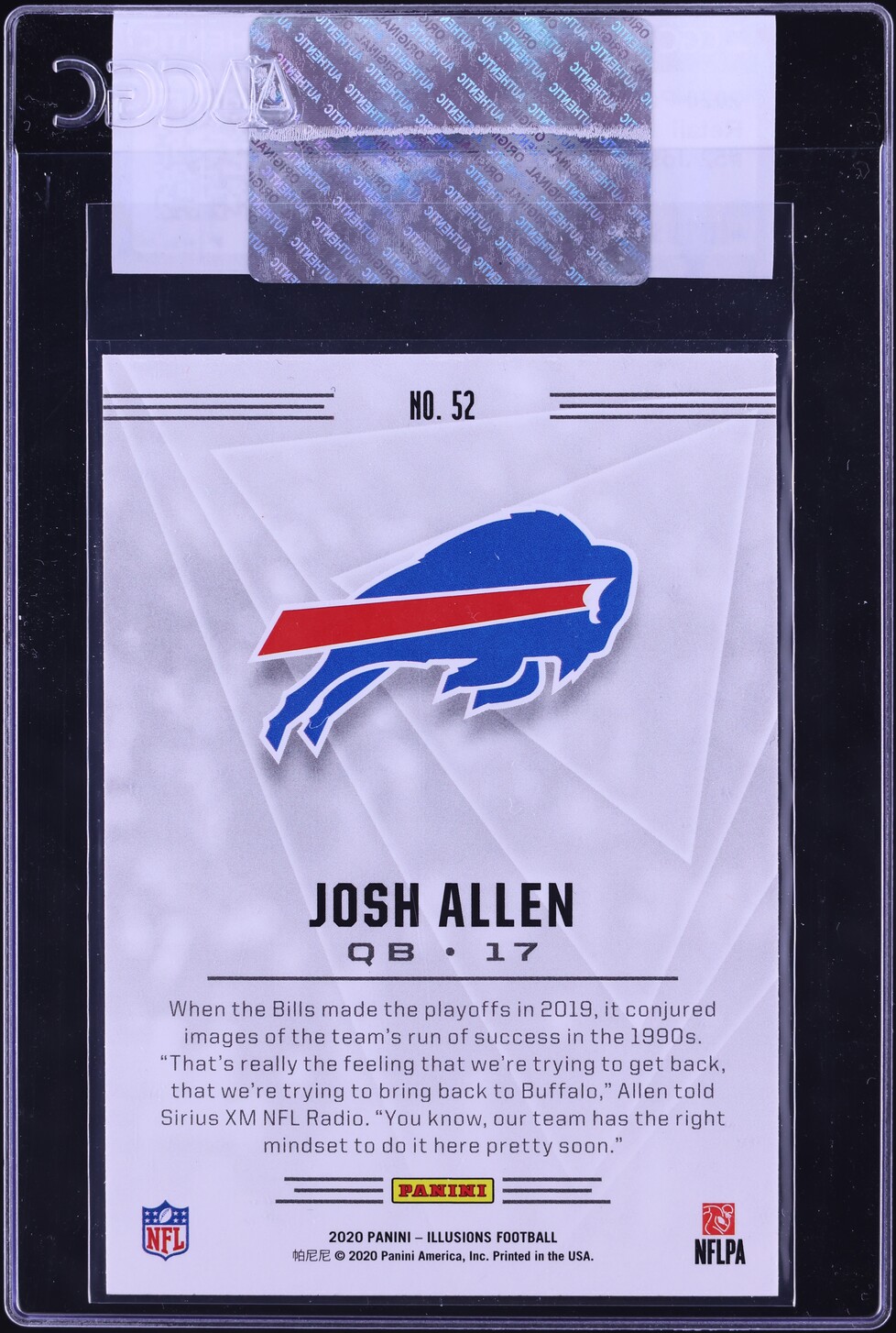 2020 Panini Illusions Retail Josh Allen #52 CGC AUTH