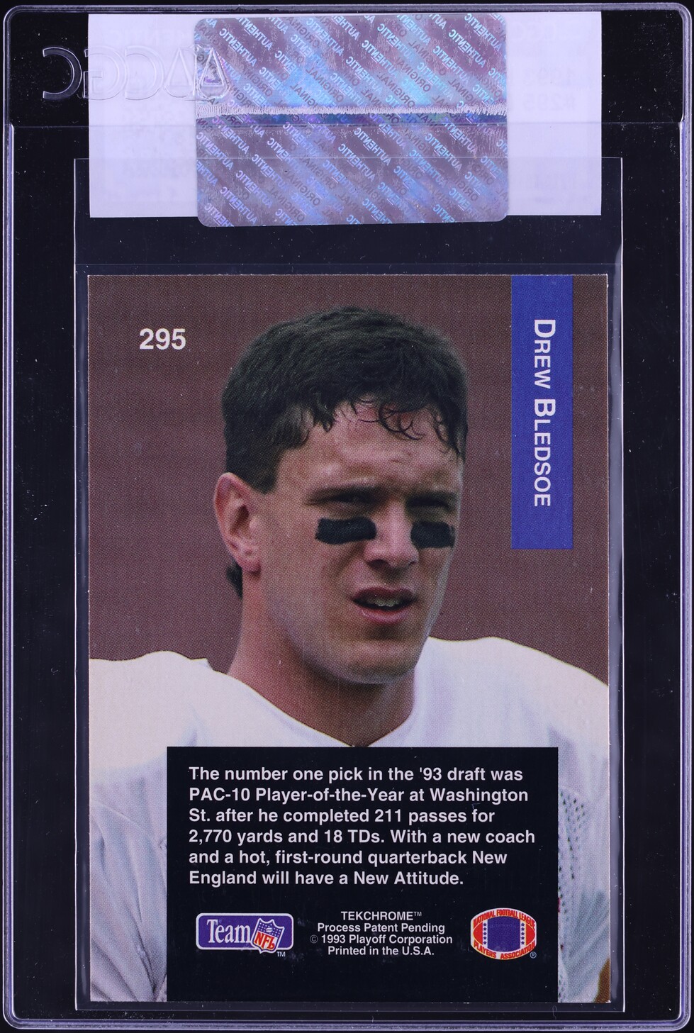 1993 Playoff Football Drew Bledsoe ROOKIE #295 CGC AUTH