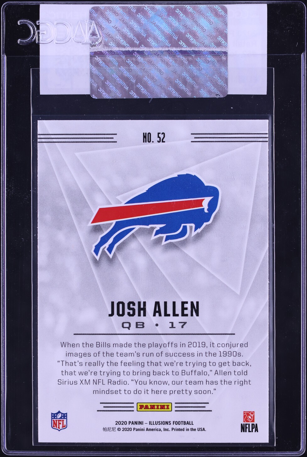 2020 Panini Illusions Retail Josh Allen #52 CGC AUTH