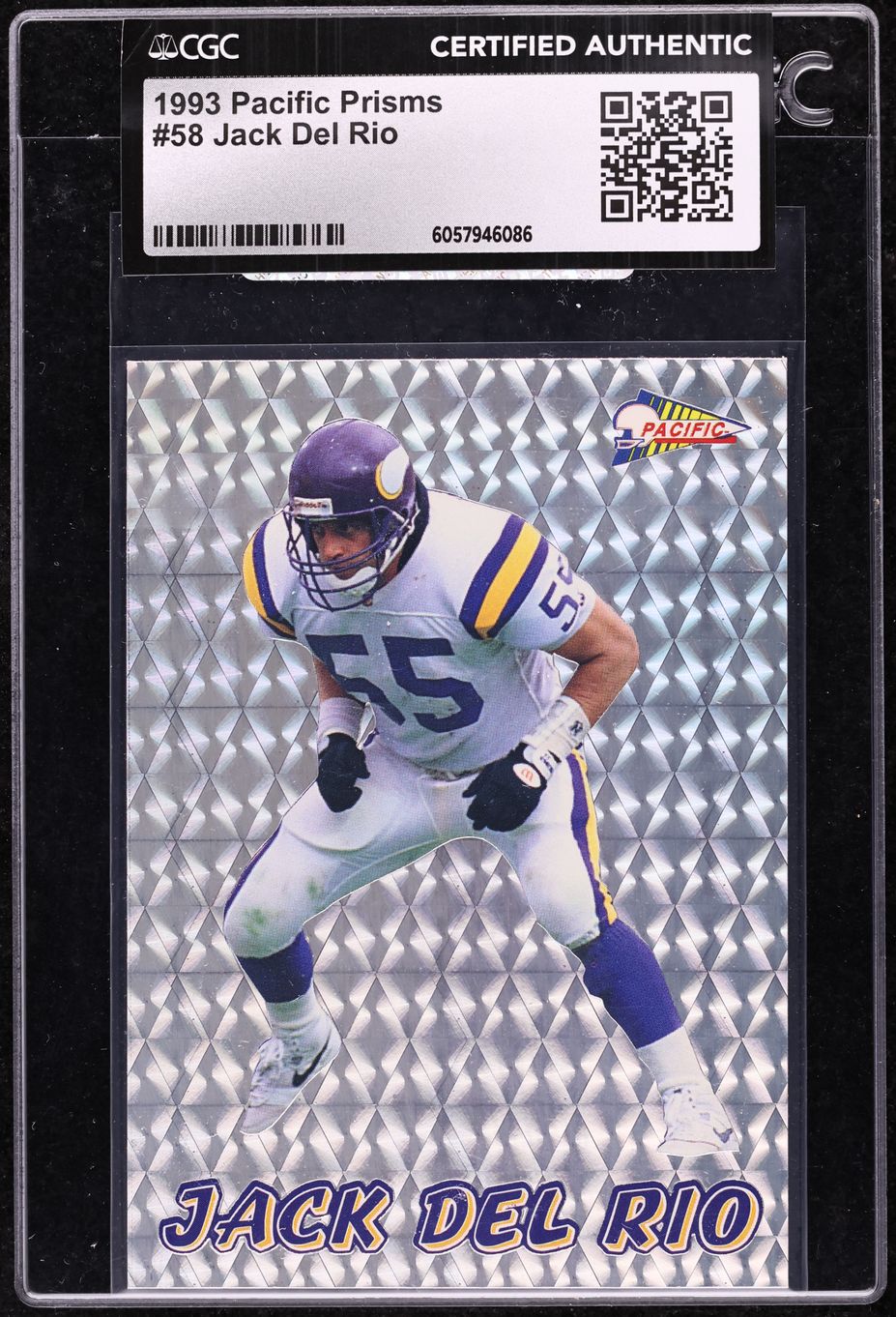 1993 Pacific Prisms Jack Del Rio #58 CGC AUTH