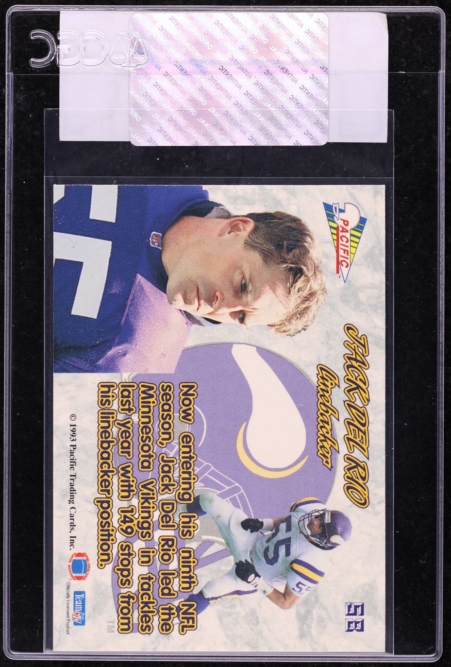 1993 Pacific Prisms Jack Del Rio #58 CGC AUTH