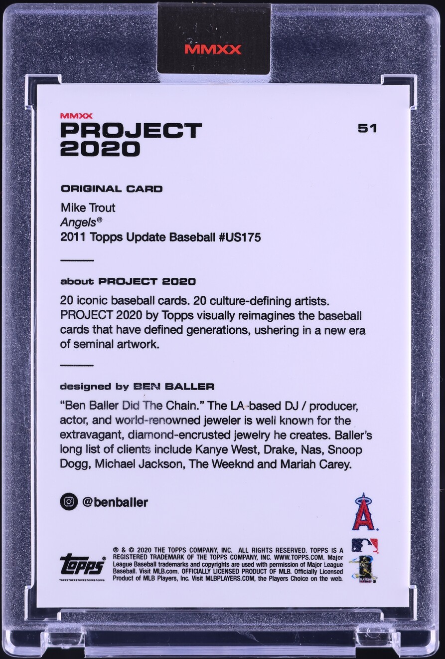 2020 Topps Project 2020 By Ben Baller Mike Trout #51