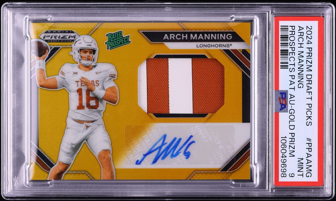 2024 Panini Prizm Draft Gold Prizm Arch Manning ROOKIE PATCH AUTO