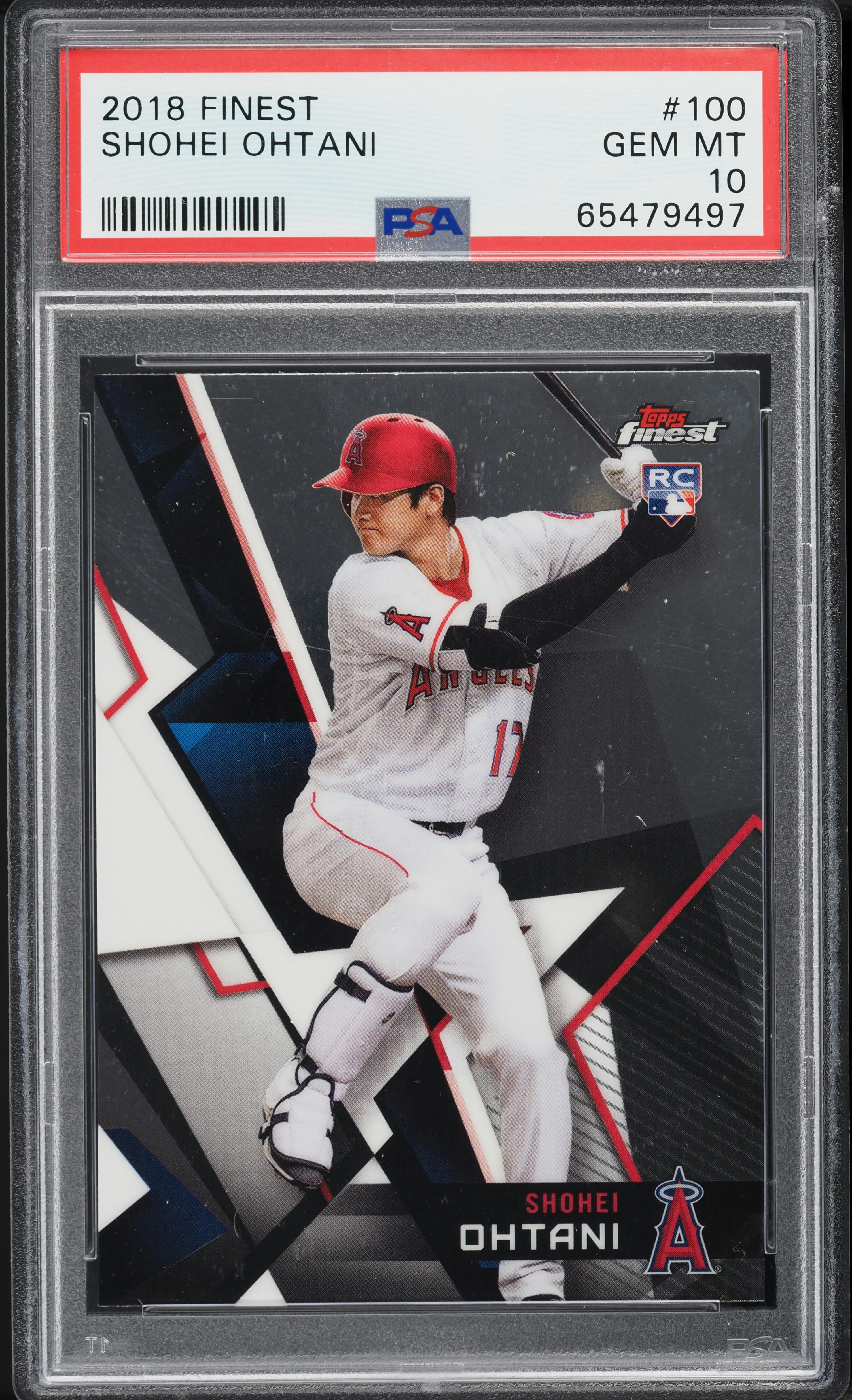 2018 Finest Shohei Ohtani ROOKIE #100 PSA 10 GEM MINT on Fanatics