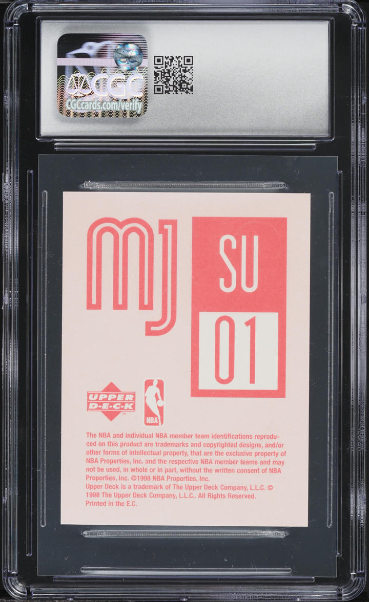 1998 Upper Deck MJ Stickers Red Back Michael Jordan #1 CGC 7 NRMT