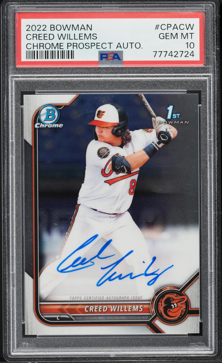 2022 Bowman Chrome Creed Willems PROSPECT AUTO #CPA-CW PSA 10 GEM MINT