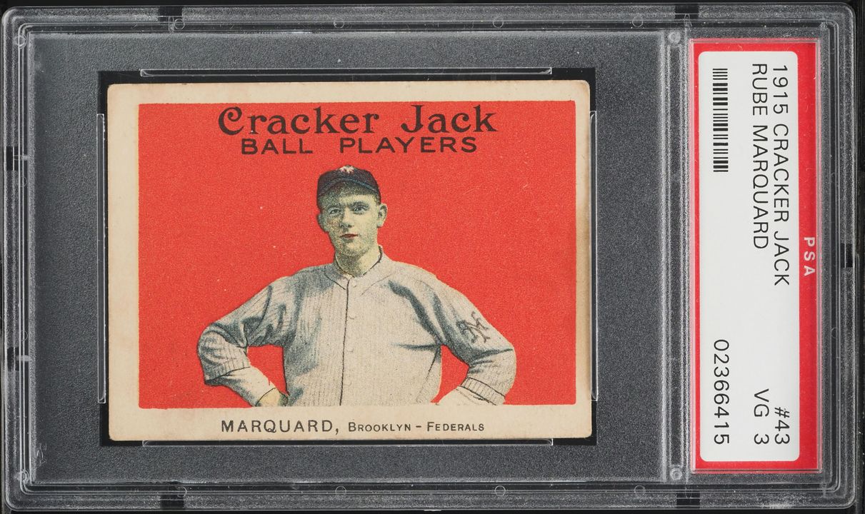 1915 Cracker Jack Rube Marquard #43 PSA 3 VG