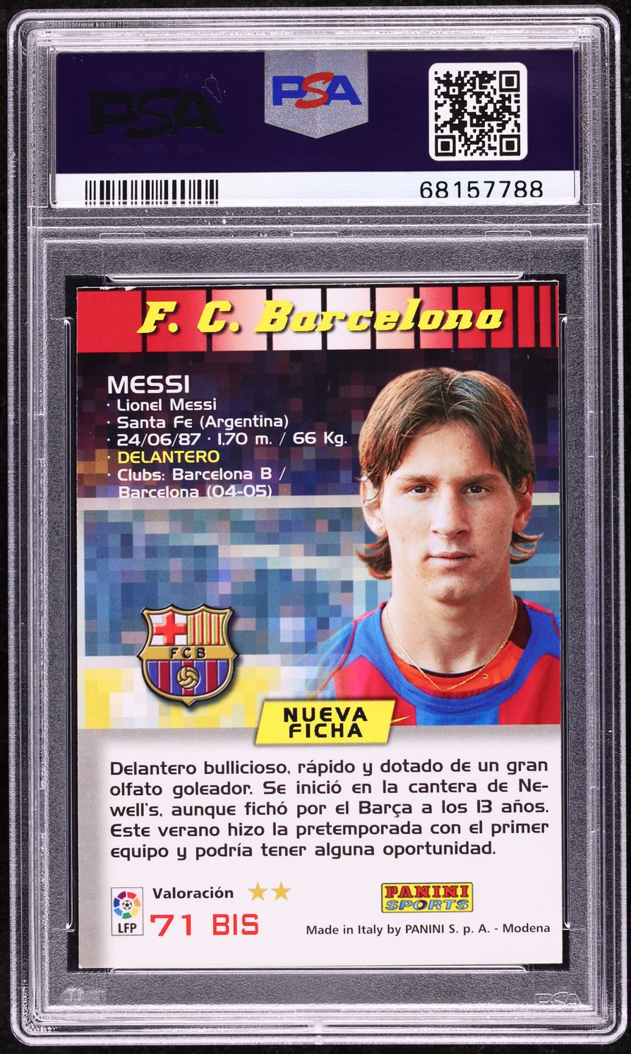 2004 Panini Sports Mega Cracks La Liga Lionel Messi ROOKIE #71 PSA 8 NM-MT