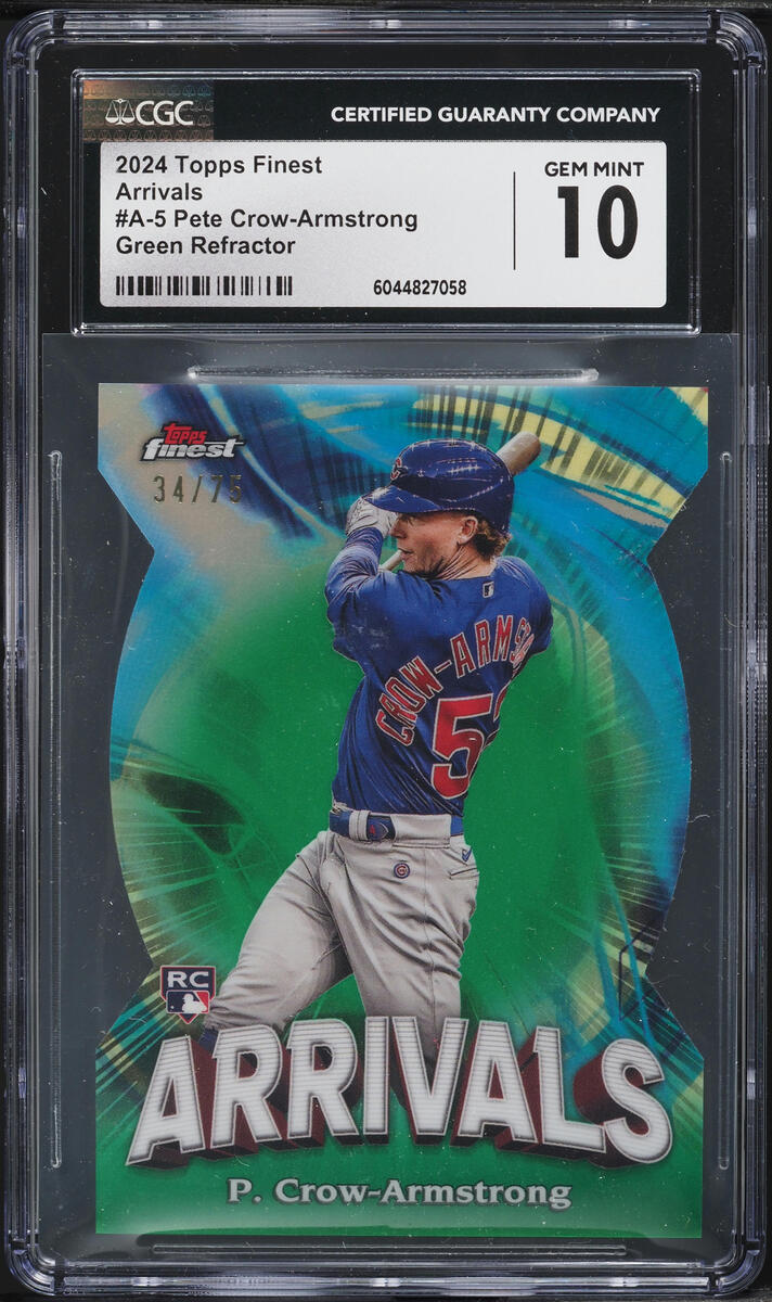 2024 Finest Arrivals Green Refractor Pete Crow-Armstrong ROOKIE /75 #A-5 CGC 10