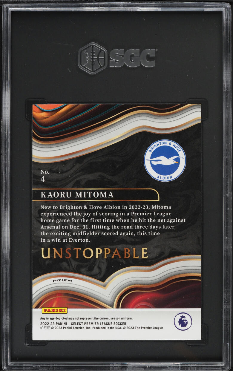2022 Select Premier League Unstoppable Kaoru Mitoma ROOKIE #4 SGC 10 GEM MINT