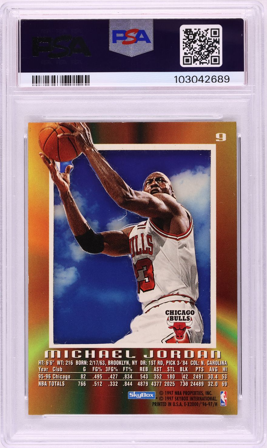 1996 Skybox E-X2000 Michael Jordan #9 PSA 4 VGEX on Fanatics Collect