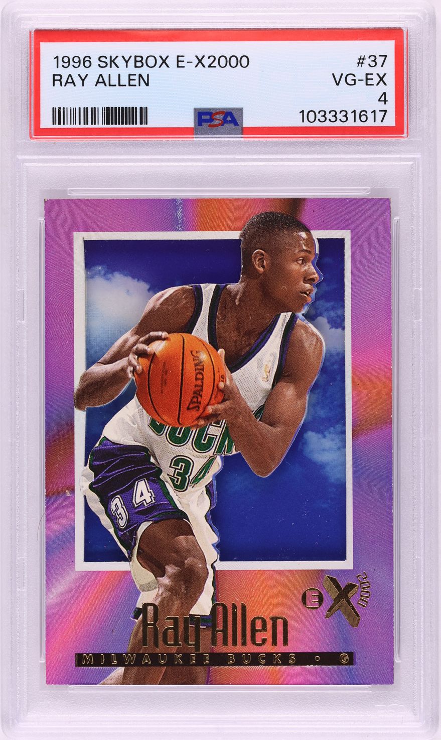 1996 Skybox E-X2000 Ray Allen ROOKIE #37 PSA 4 VGEX