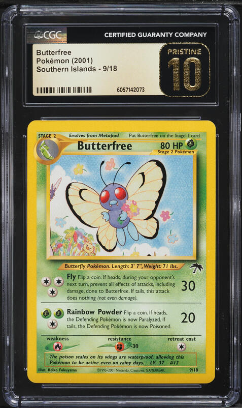 2001 Pokemon Southern Islands Butterfree #9 CGC 9 MINT on Fanatics