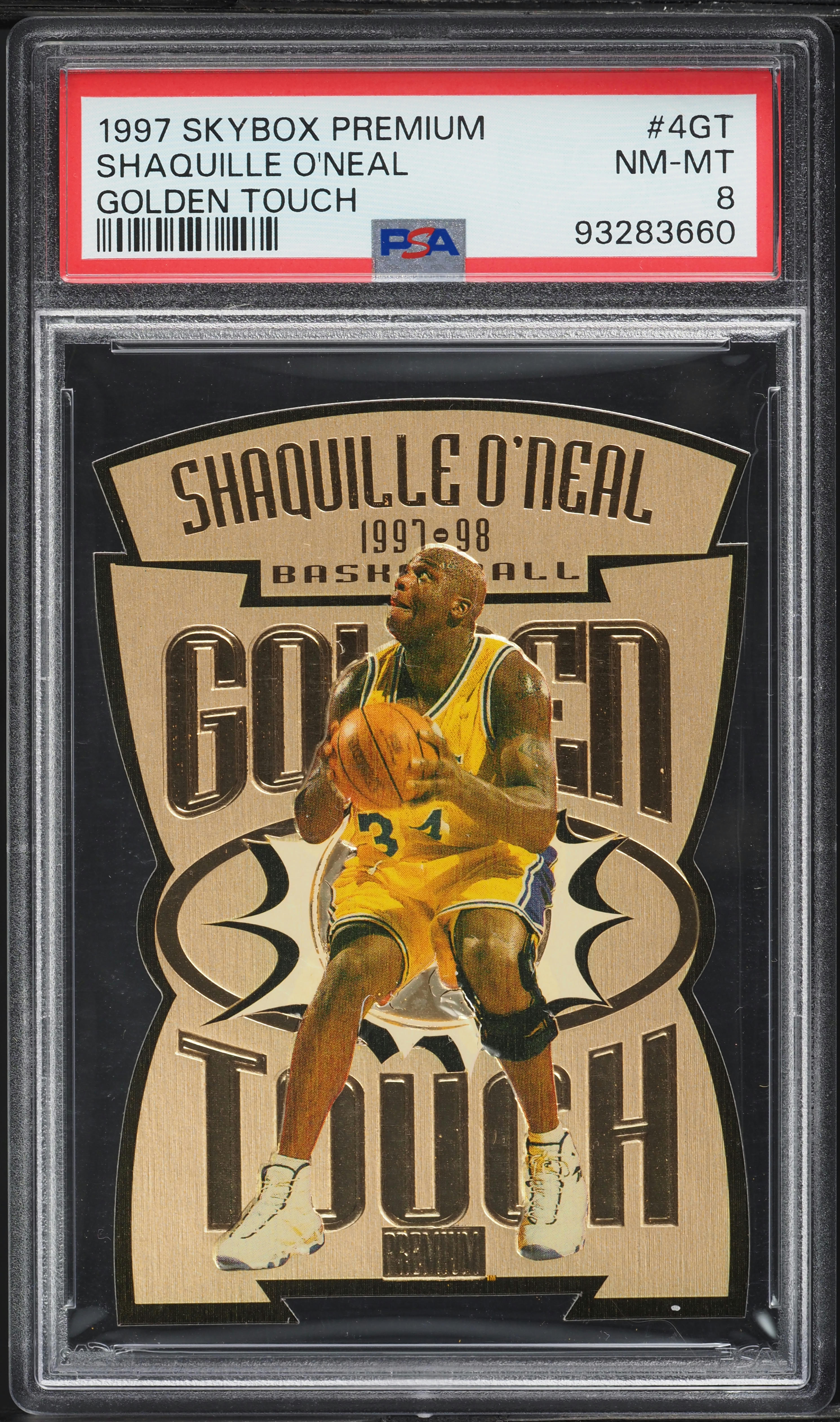 1997 Skybox Premium Golden Touch Die-Cut Shaquille O'Neal #4GT PSA