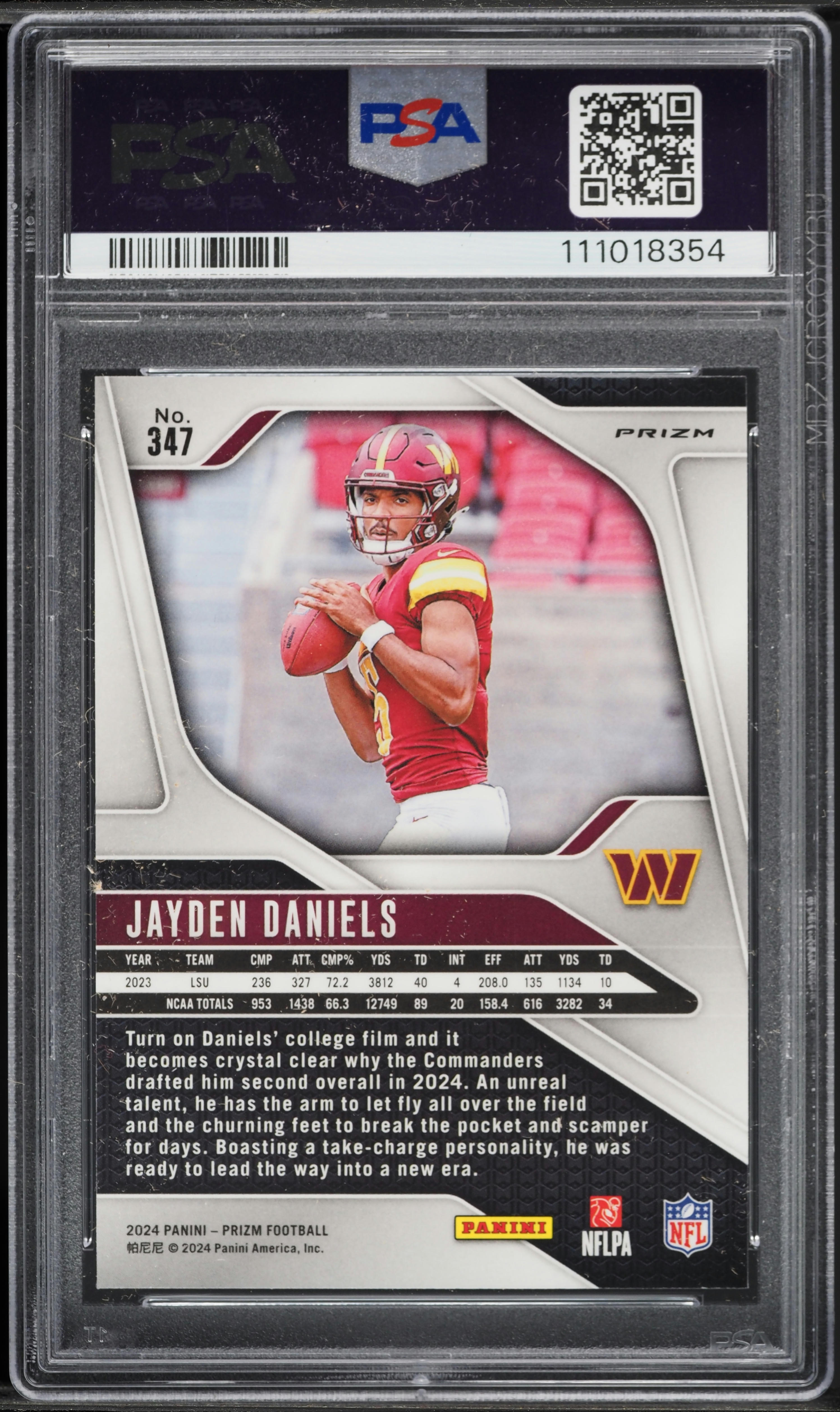 2024 Prizm Red White Blue Prizm Jayden Daniels ROOKIE #347 PSA 10