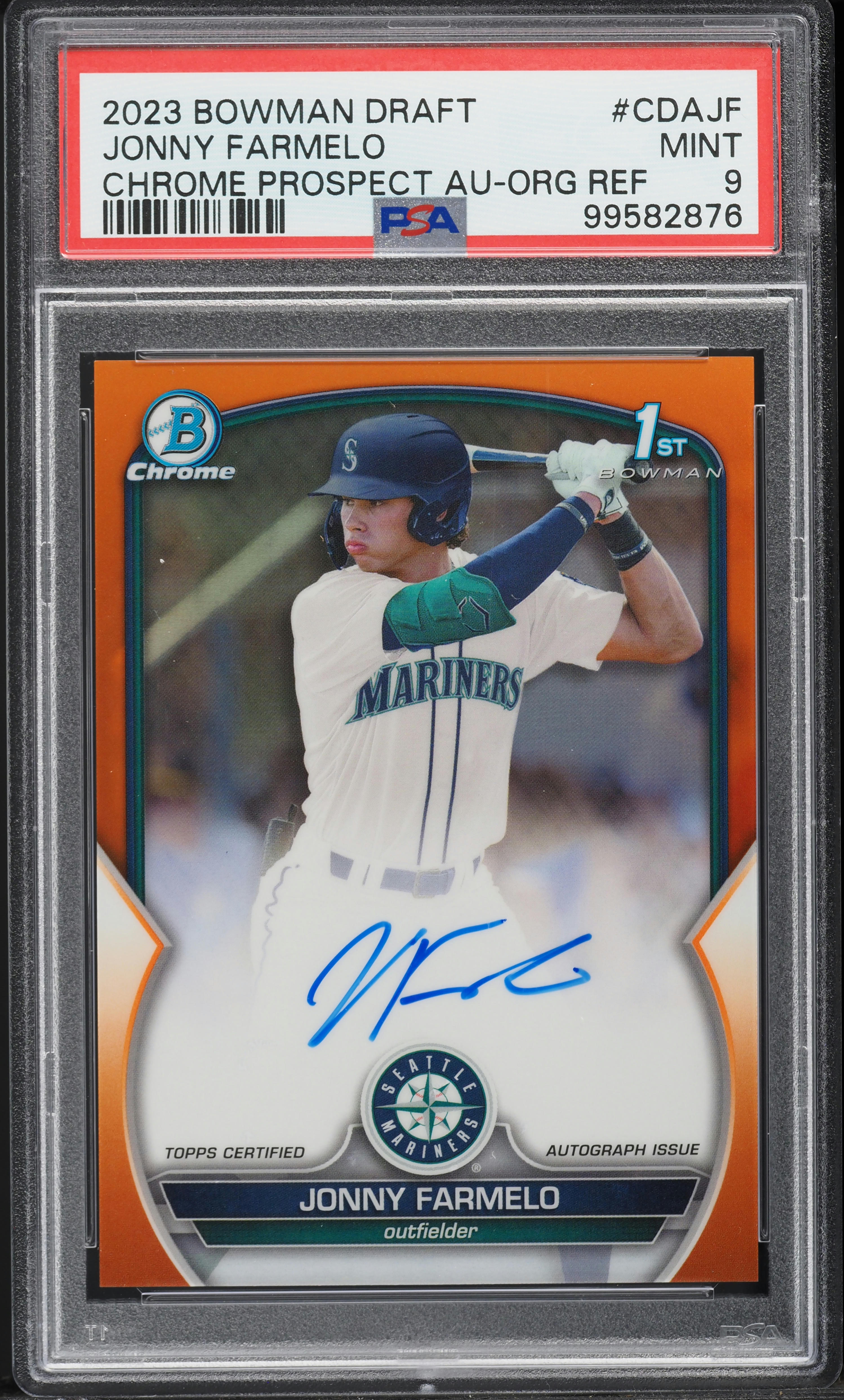 2023 Bowman Draft Chrome Prospect Orange Jonny Farmelo AUTO /25 