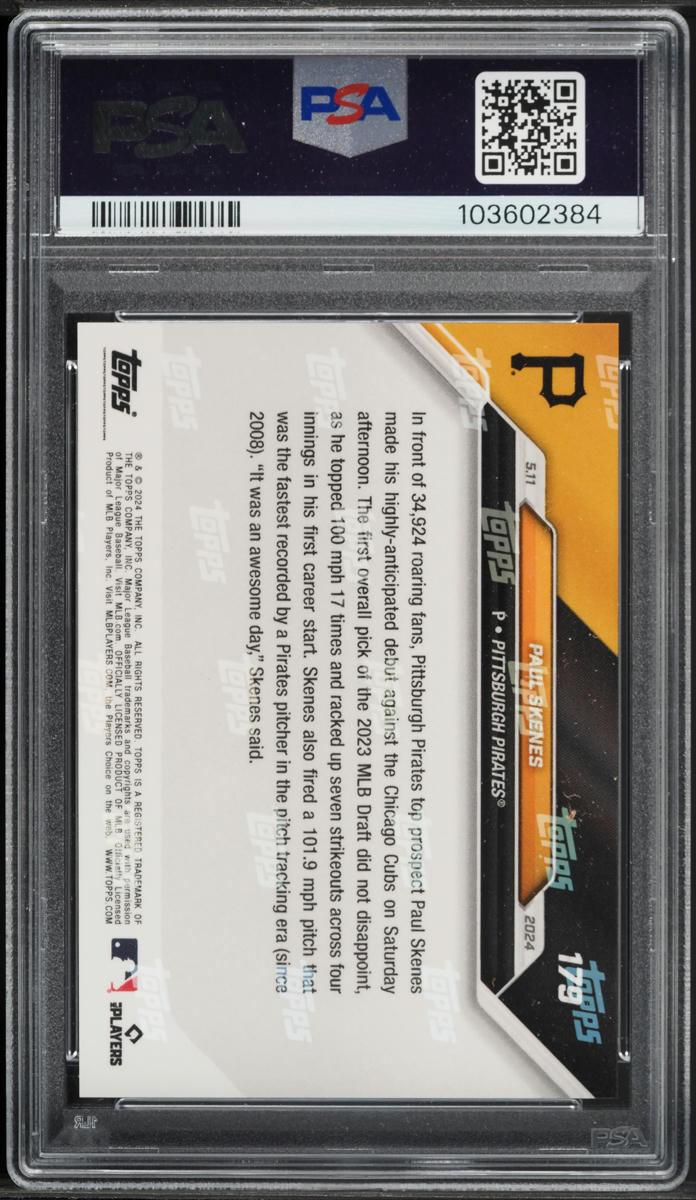 2024 Topps Now Paul Skenes ROOKIE #179 PSA 10 GEM MINT