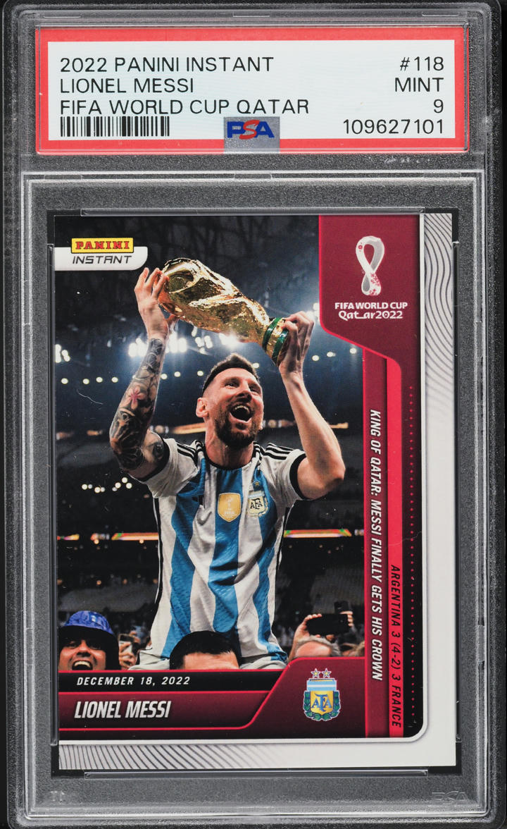2022 Panini Instant FIFA World Cup Lionel Messi #118 PSA 9 MINT