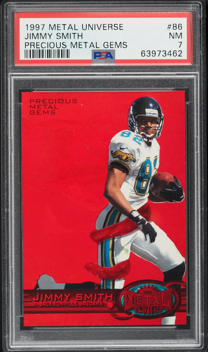 1997 Metal Universe Precious Metal Gems PMG Red Jimmy Smith /150 #86 PSA 7 NRMT