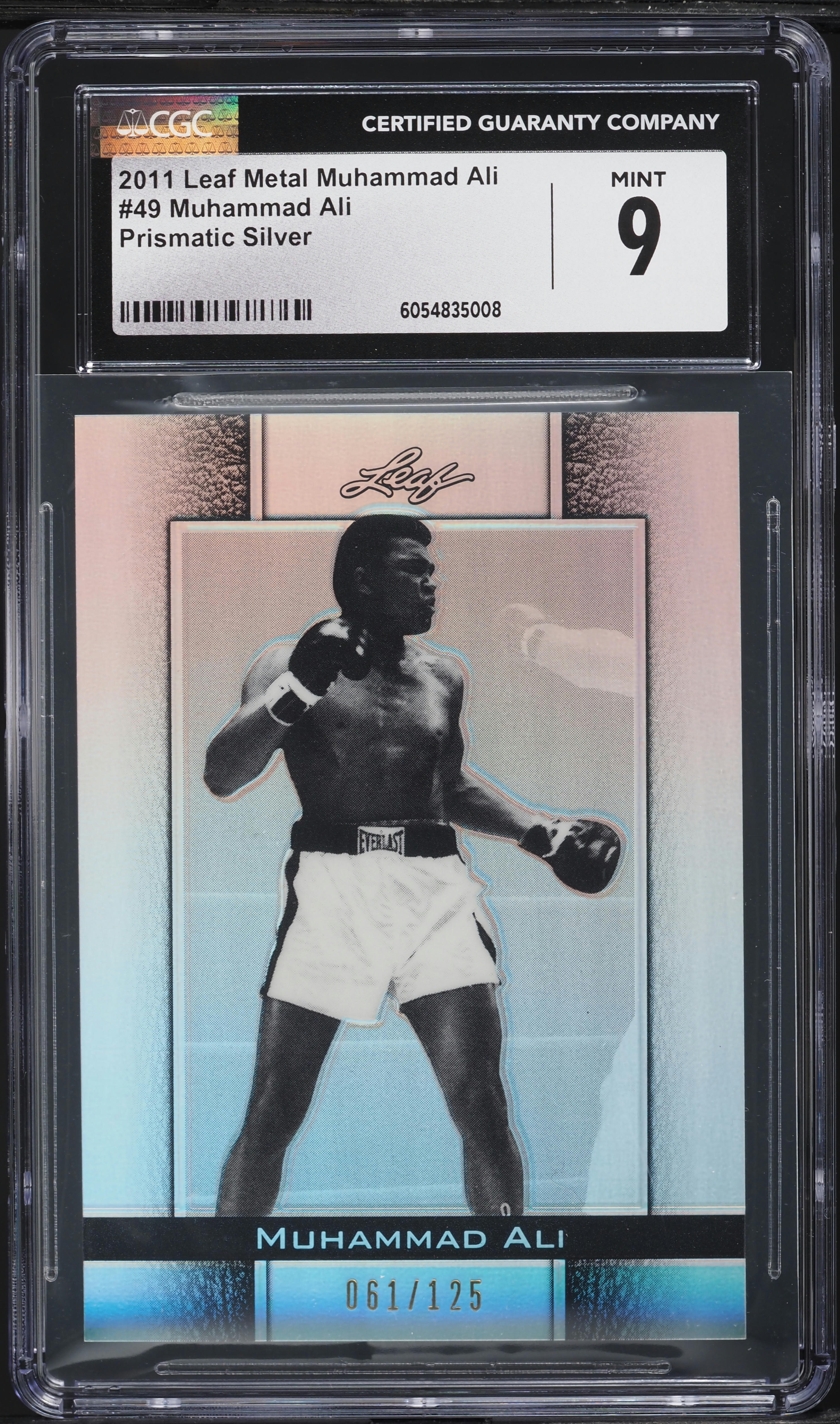 2011 Leaf Metal Prismatic Silver Muhammad Ali /125 #49 CGC 9 MINT