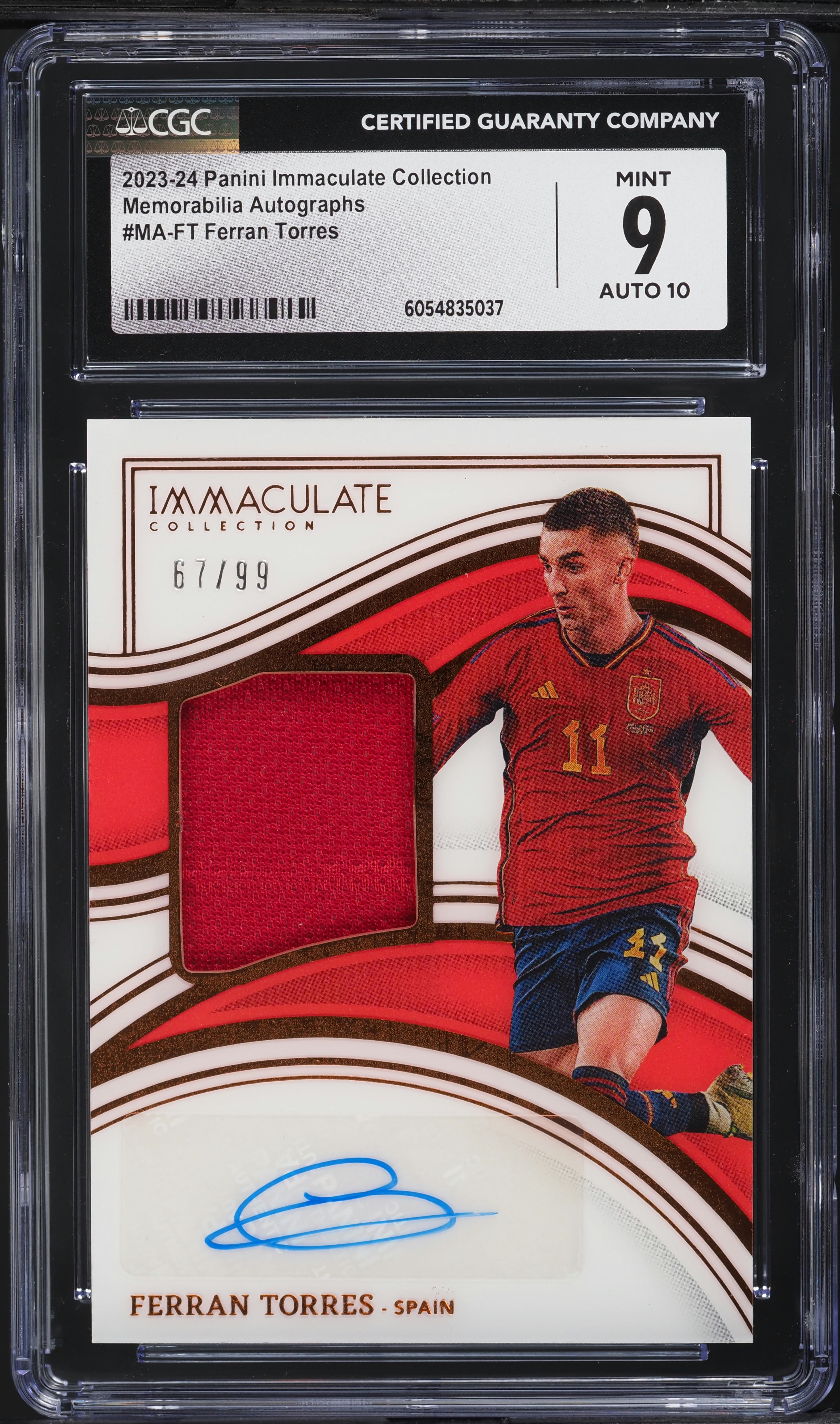 2023 Immaculate Collection Ferran Torres PATCH AUTO /99 #MA-FT CGC 