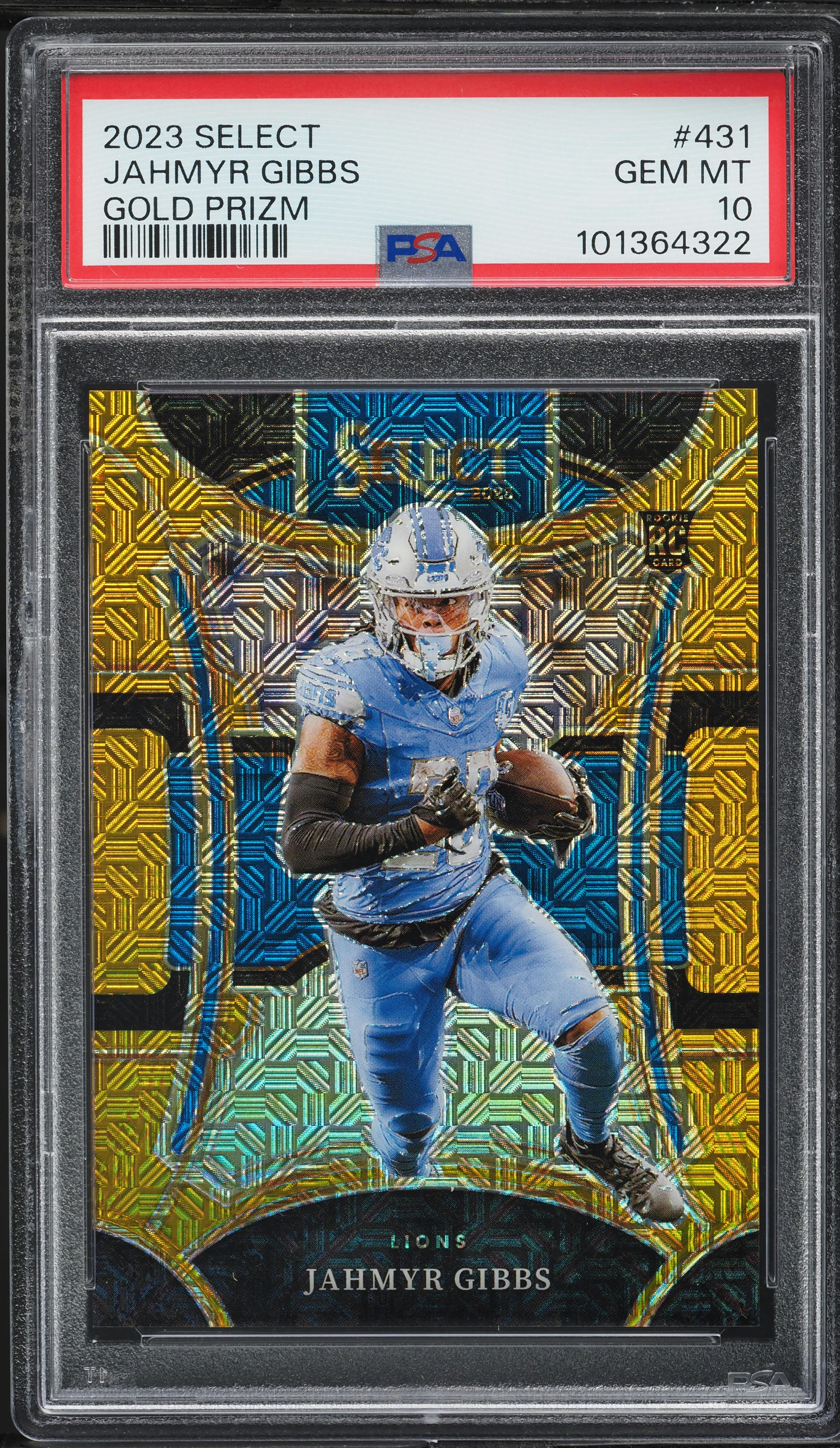2023 Select Suite Level Gold Prizm Jahmyr Gibbs ROOKIE /10 #431