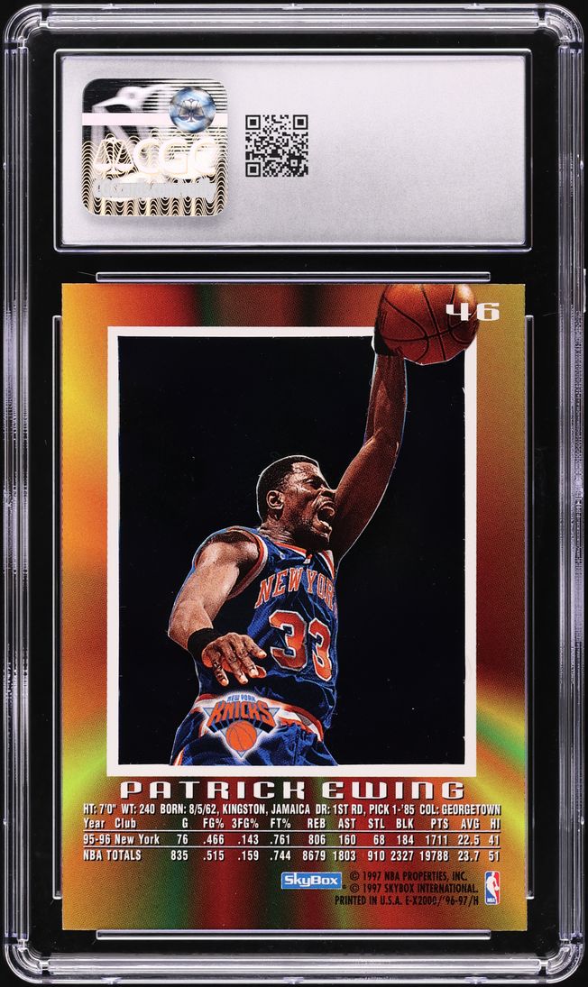 1996 Skybox E-X2000 Patrick Ewing #46 CGC 8 NM-MT