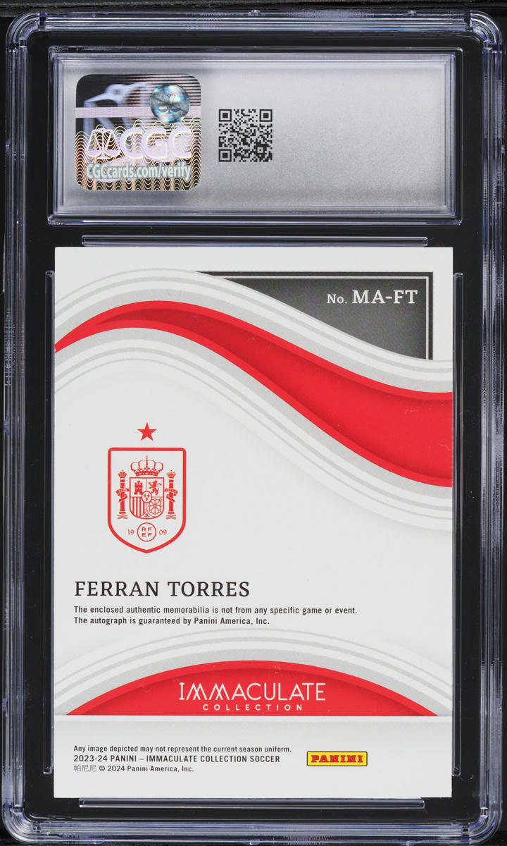 2023 Immaculate Collection Ferran Torres PATCH AUTO /99 #MA-FT CGC 9 MINT