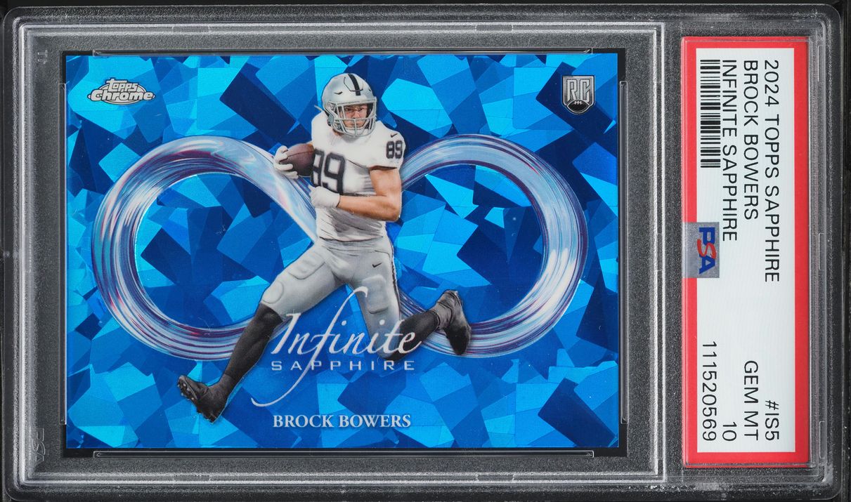 2024 Topps Chrome Sapphire Infinite Sapphire Brock Bowers ROOKIE #IS5 PSA 10 GEM