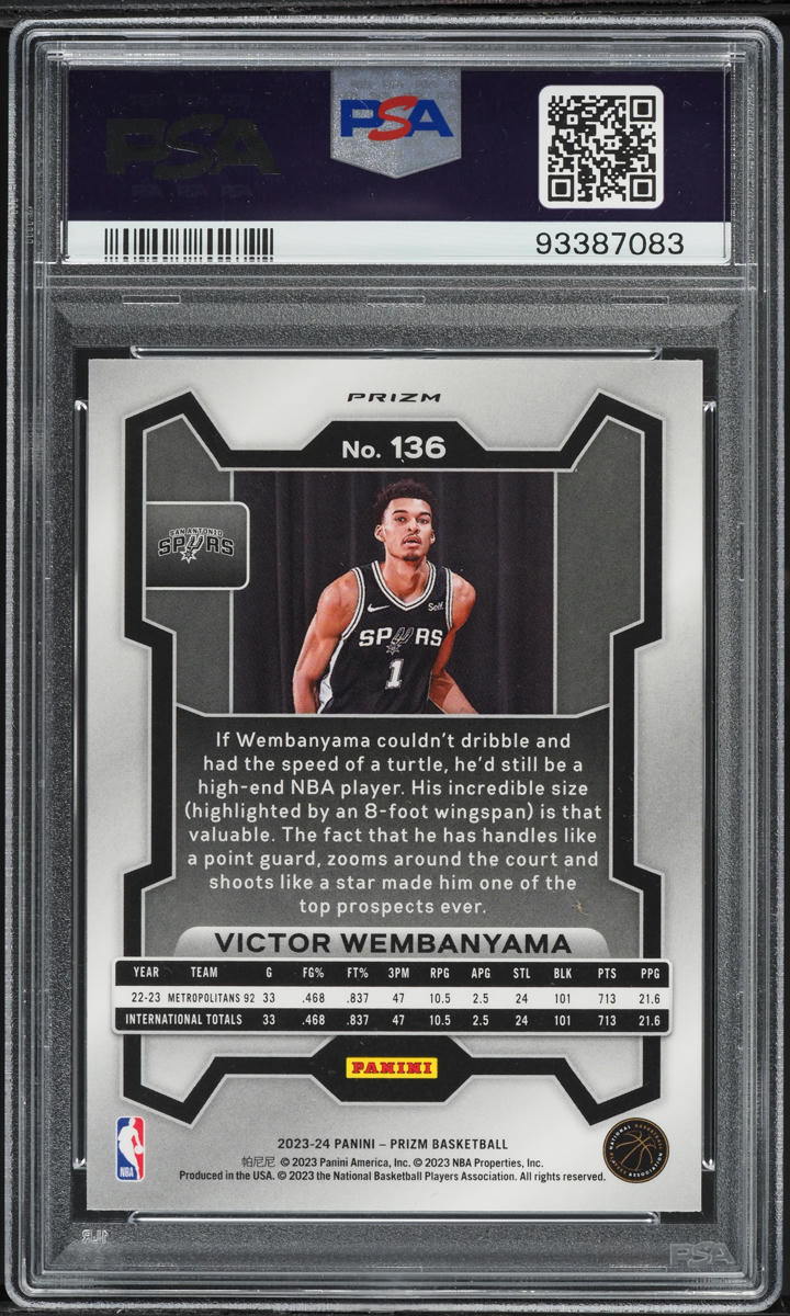 2023 Panini Prizm Red Ice Victor Wembanyama ROOKIE #136 PSA 10 GEM MINT