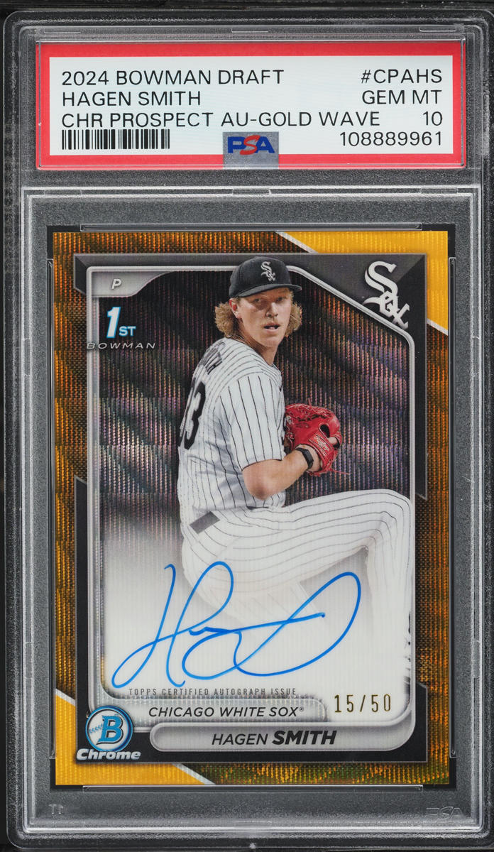 2024 Bowman Chrome Draft Gold Wave Hagen Smith PROSPECT AUTO /50