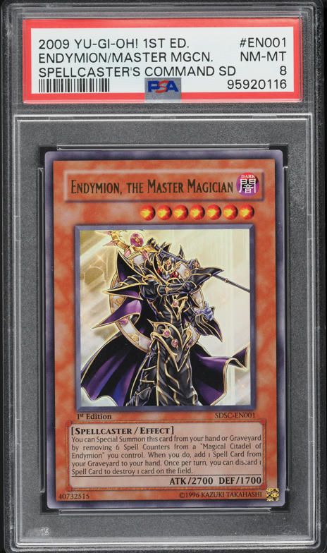 2009 Yu-Gi-Oh! SDSC 1st Edition Endymion, The Master Magician #SDSC-EN001  PSA 8 on Fanatics Collect