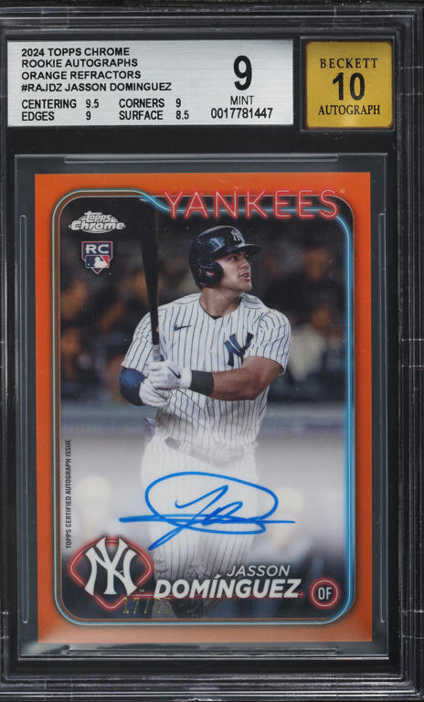 2024 Topps Chrome Orange Refractor Jasson Dominguez ROOKIE AUTO