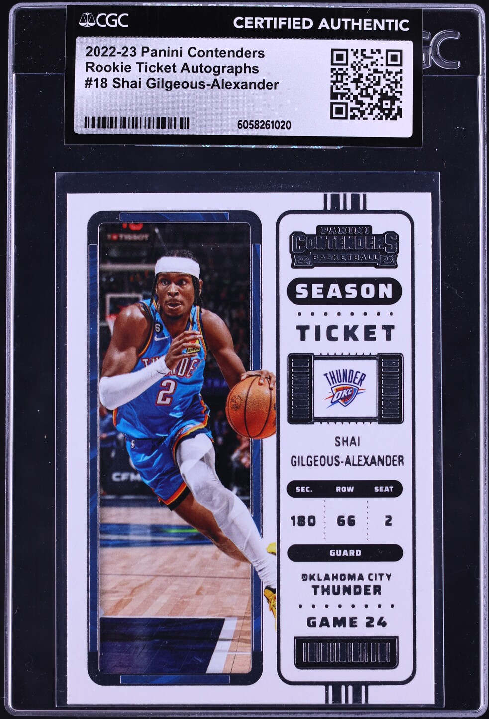 2022 Panini Contenders Season Ticket Shai Gilgeous-Alexander #18 CGC AUTH