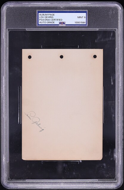 Lou Gehrig Signed Autographed Album Page PSA 9 MINT