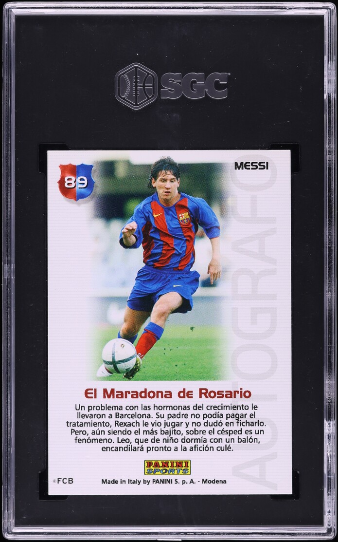 2004 Panini Mega Cracks Barca Campeon Lionel Messi ROOKIE #89 SGC 7.5 NRMT+
