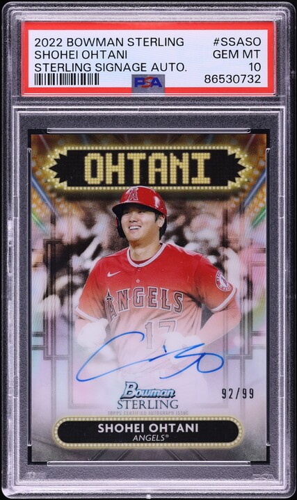 2022 Bowman Sterling SHOHEI OHTANI SSP Tek Rose Gold On Card Auto 
