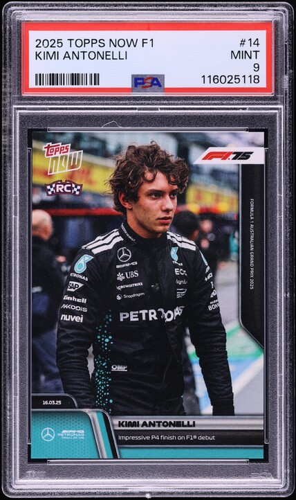 2025 Topps Now Formula 1 F1 Kimi Antonelli ROOKIE #33 PSA 10 GEM 