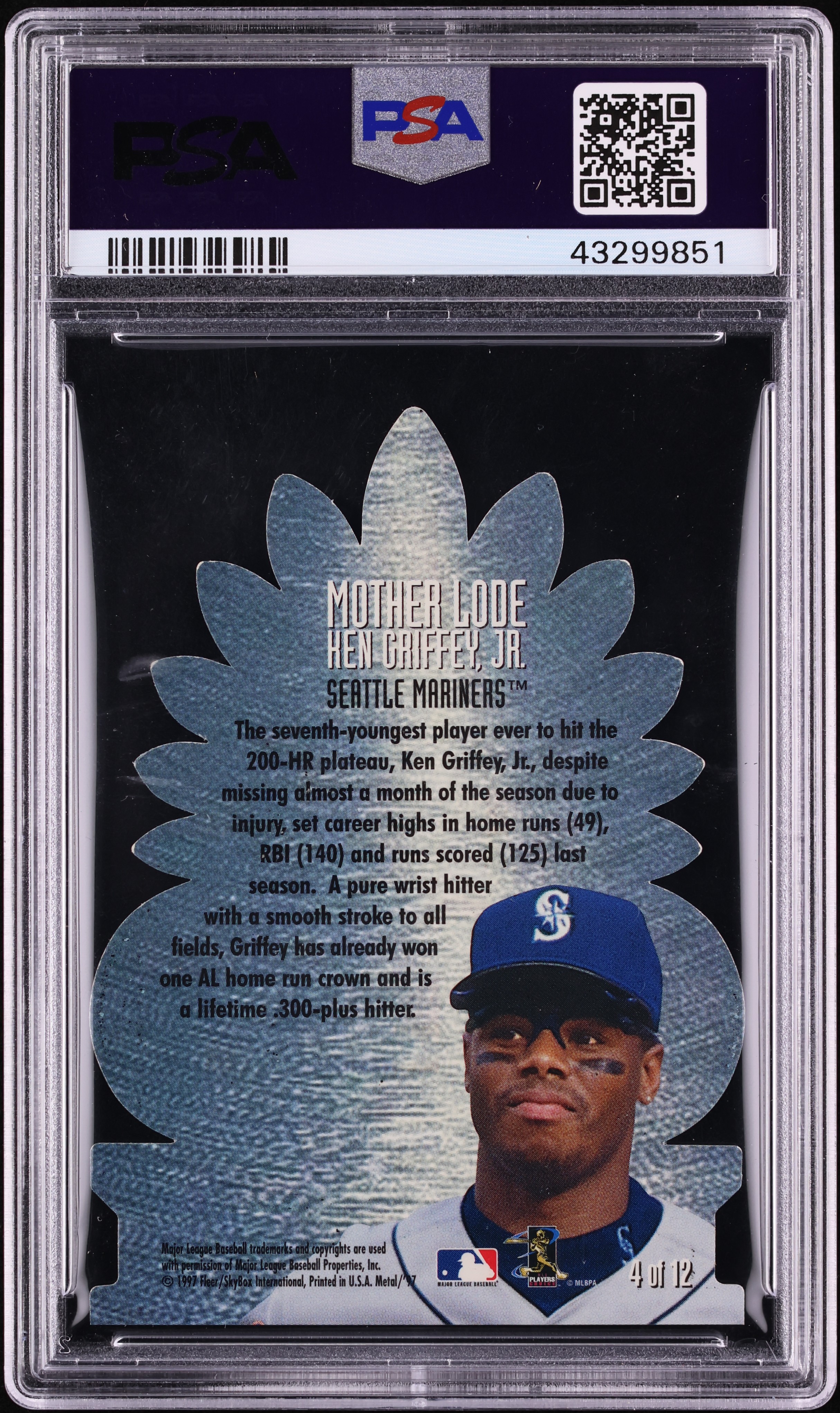 1997 Metal Universe Mother Lode Ken Griffey Jr. #4 PSA 10 GEM MINT