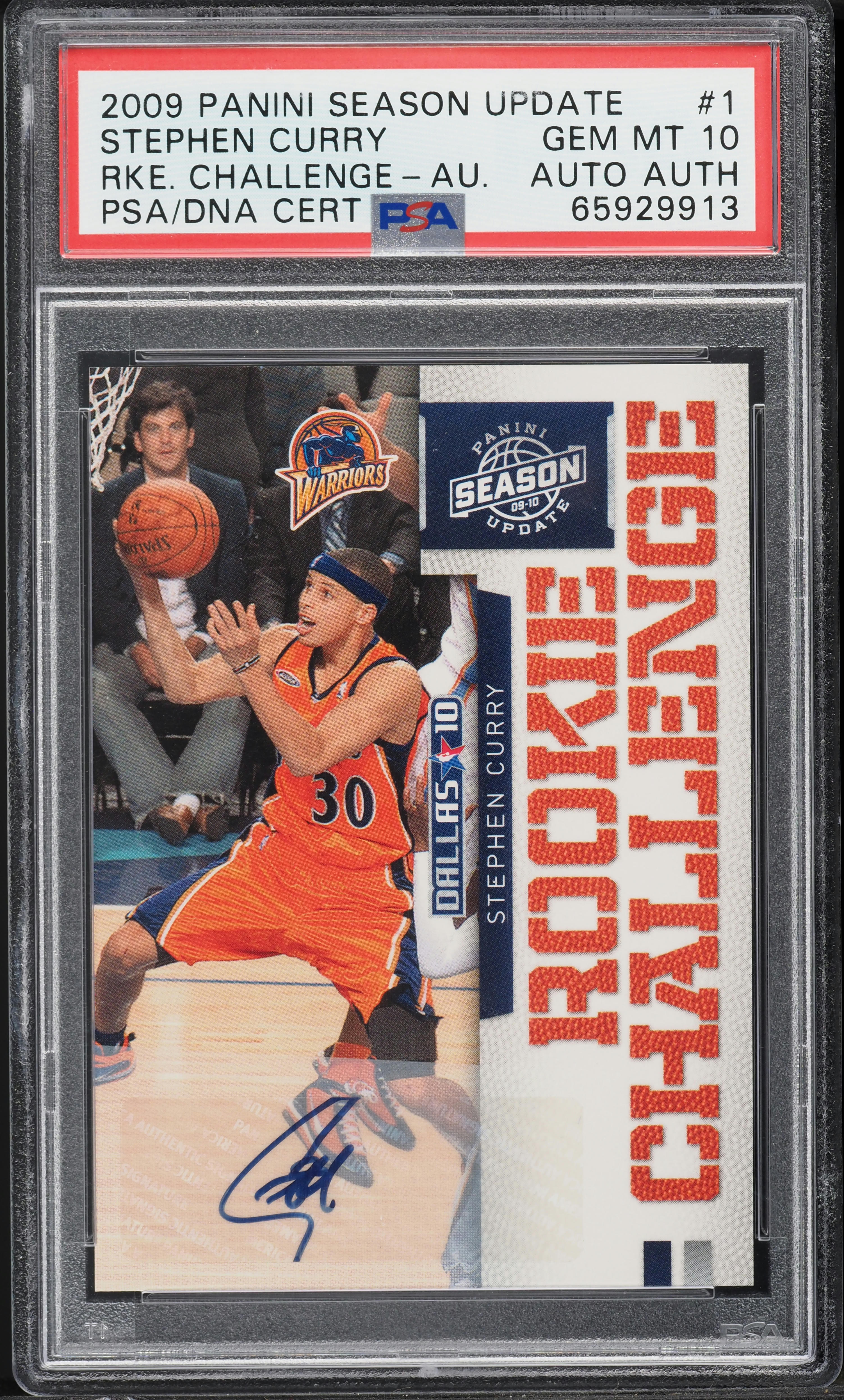2009 Panini Season Update Challenge Stephen Curry ROOKIE AUTO /49