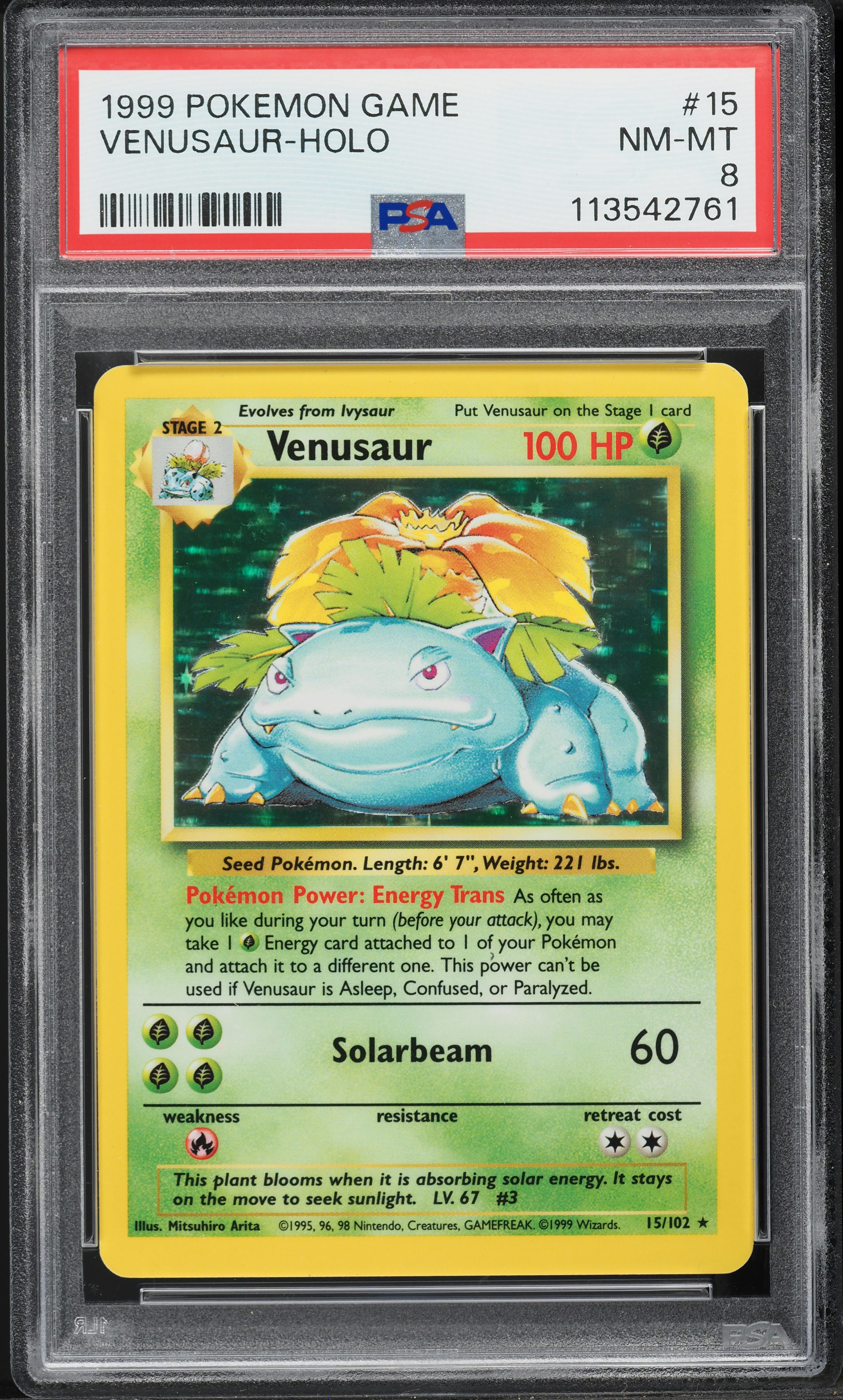 1999 venusaur pokemon card value - (15/102) - Base Set Captured in a crystal 1995 venusaur pokemon card value