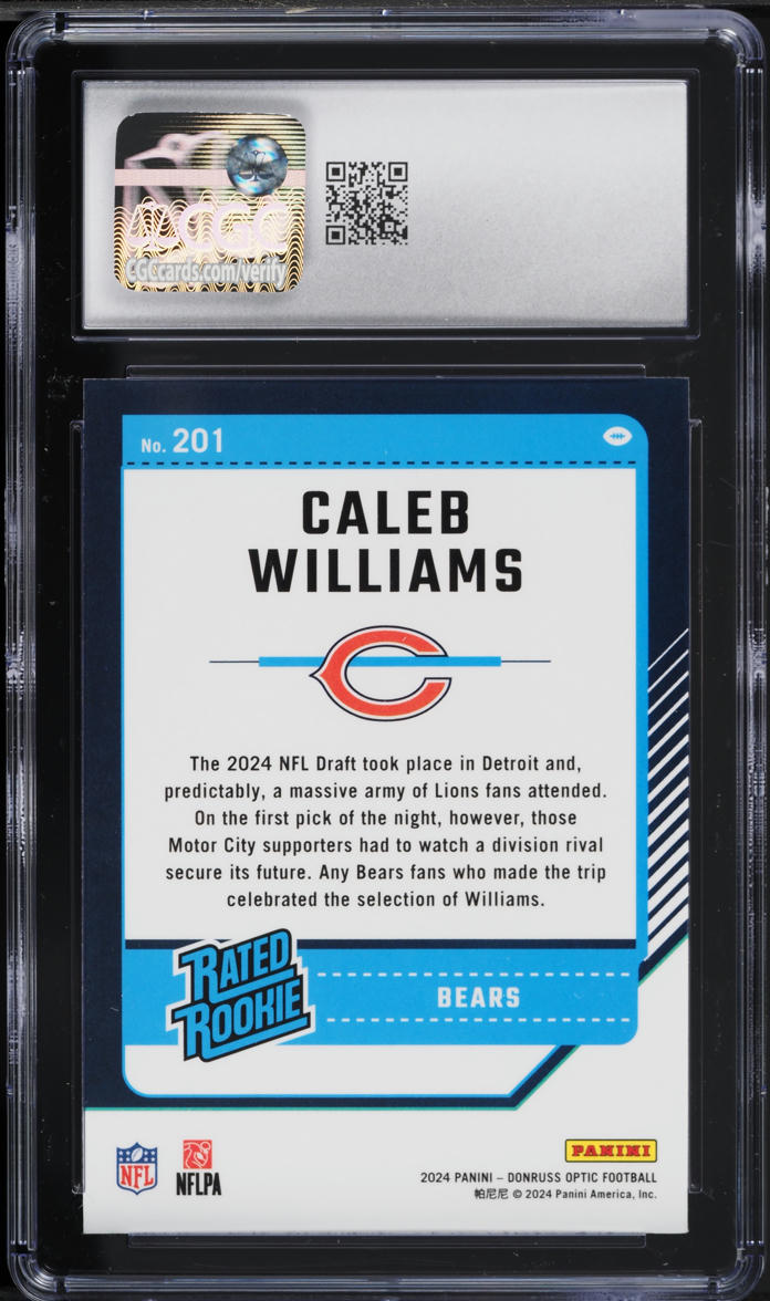 2024 Donruss Optic Caleb Williams ROOKIE #201 CGC 9 MINT