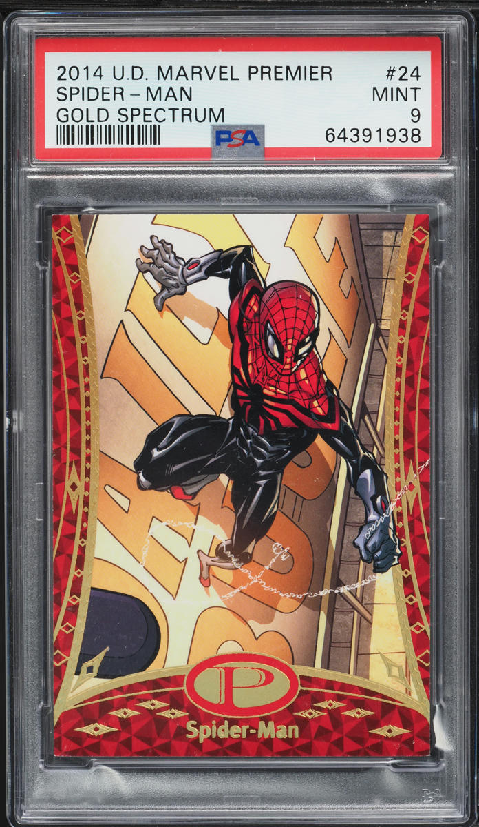2014 Upper Deck Marvel Premier Gold Spectrum Spider-Man /25 #24 PSA 9 MINT