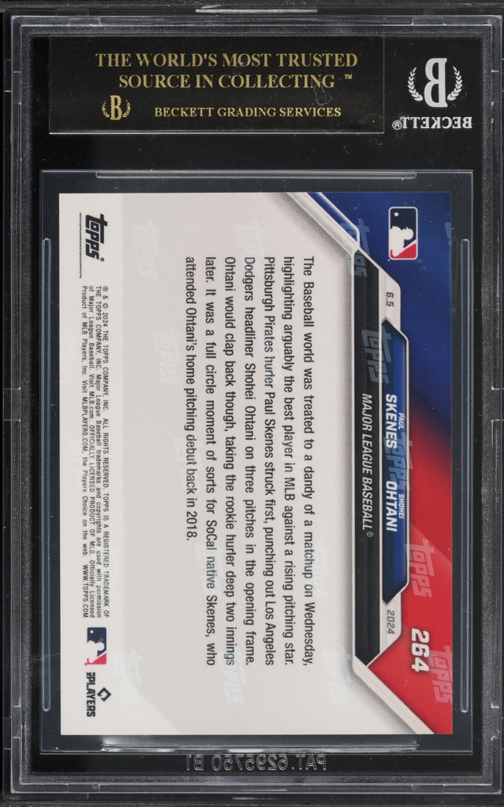 2024 Topps Now Shohei Ohtani Paul Skenes ROOKIE #264 BGS 10 PRISTINE BLACK LABEL